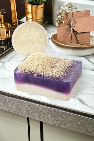 2li Doğal Set Kabak Lifli Keçi Sütü Lanta Sabun Peeling Bakım Sıkılaştırma Akne Temizleme Yüz Pedi