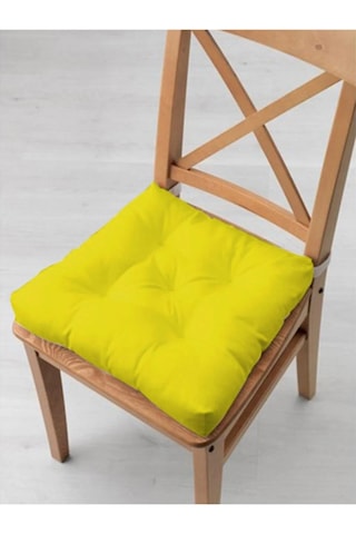 4'lü Pofidik Kare Sandalye Minderi 40 X 40 Cm Sarı