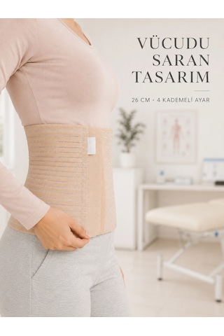 Doğum Sonrası Abdominal Korse 26 Cm 4 Kademe Ayarlı Karın Toparlayıcı Korse