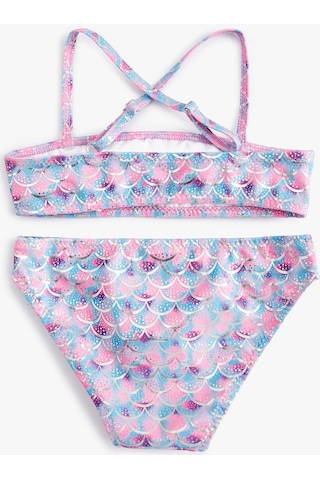Koton Bikini Takımı Fırfırlı İnce Askılı Pembe Desenli 4skg00001mm Pembe