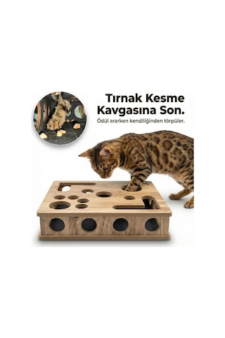 Ayrex Pet Kedikür Kedi Tırmalama Ve Oyun Kutusu Tırnak Törpüleyici İnteraktif Kedi Oyuncağı