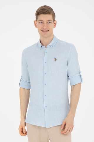 U.s. Polo Assn. Erkek Açık Mavi Gömlek Desenli 50283423-vr003 Mavi