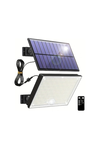 Xuweiwei 1 Paket Beyaz Işık 2 Adet 400 Led Dış Mekan Güneş Duvar Lambası Hareket Sensörlü Aydınlatma Yüksek Parlaklık Kolay Kurulum