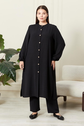 Kadın Büyük Beden Keten Ayrobin 2'li Takım 001