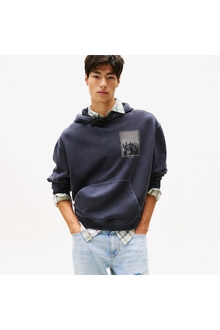Tommy Hilfiger 90s Back Photo Print Erkek Lacivert Sweatshirt Dm0dm22090 Lacivert