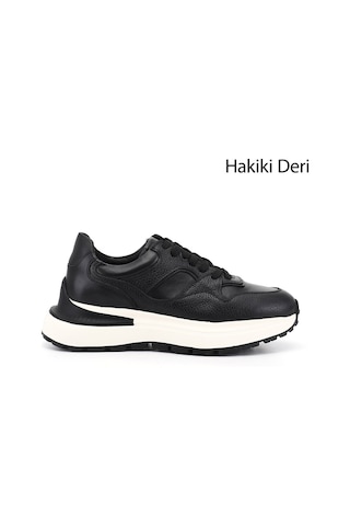 Gönderi(R) Gönderi R Erkek Siyah Bağcıklı Hakiki Deri Comfort Sneaker Ddma80338314