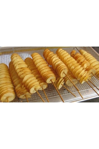 Emsan Çubukta Spiral Patates ve Elma Dilimleme Makinesi Gri