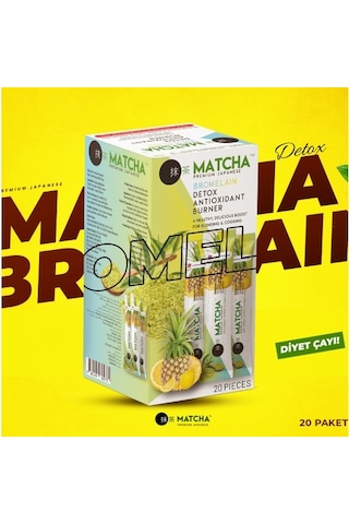 Matcha Premium Japanese Matcha & Bromelain Limon Aromalı Detox Burner Form Çayı 1 Kutu