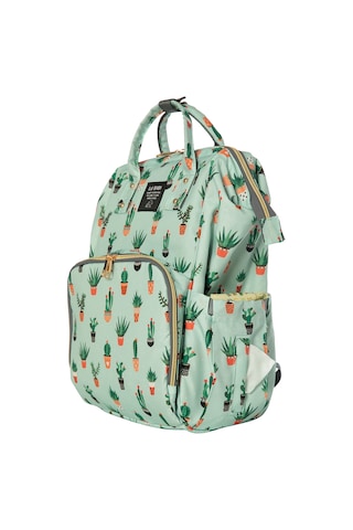 Lal Baby Kaktüs Desenli Su Yeşili Anne Bebek Bakım Sırt Çantası Çok Renkli