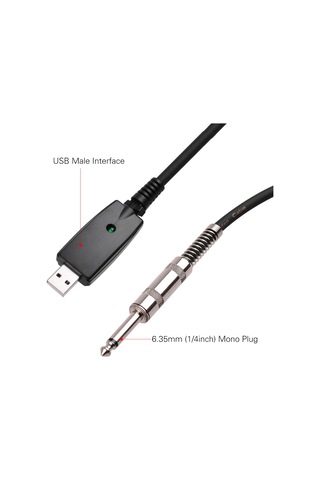 Maiyame Gitar Usb-audio Kablosu 2.8m - Usb'den 6.35mm'ye Dönüştürücü, 16bit 48khz, Windows Ve Macos Uyumlu, Plug & Play