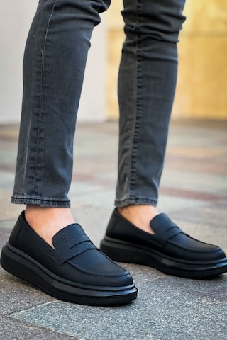 Roof Atelier Erkek Siyah Kalın Taban Loafer Ayakkabı - Robert - Rs615 St Siyah