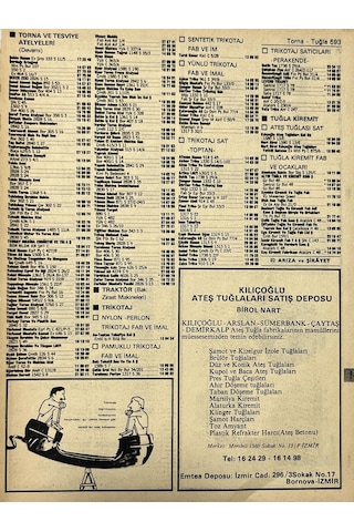 İzmir 1982-1983 Meslek Reklam İlanı Efemera S593