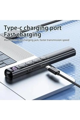 Hobimtek Dijital Ekranlı Şarjlı Lazer Sunum Kumandası Şarj Göstergeli Lazer Powerpoint Laser Pointer Slayt Atlatıcı