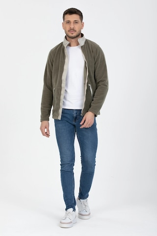 Yan Cep Fermuarlı Polar Khaki Koyu Haki Yan Cep Fermuarlı Polar Khaki Koyu Haki