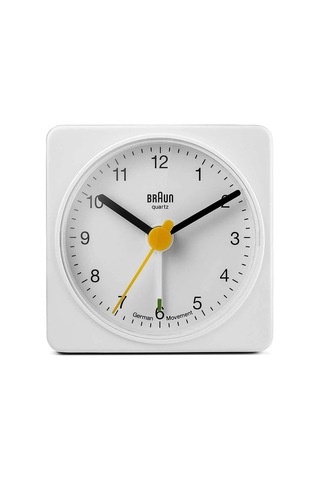 Braun Bnc002whwh Seyahat Çalar Saati, Kare Şeklinde, Klasik Tasarım, Beyaz