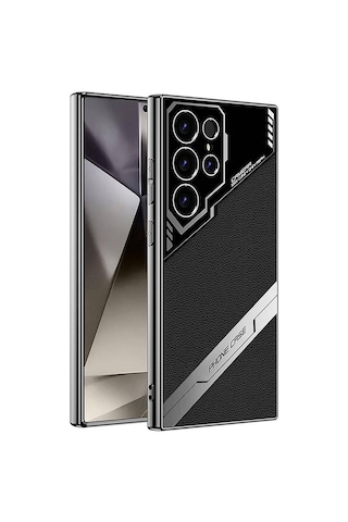 Zore Samsung Galaxy Uyumlu S24 Ultra Kılıf Kamera Korumalı Suni Deri Tasarım Ogaa Yeni Seri Procase Kapak-siyah