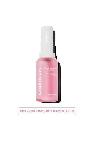 Cream Co. Nemlendirici Dolgunlaştırıcı Canlandırıcı Cilt Tonu Eşitleyici Hyaluronic Acid & Peptide Serum 30 ML