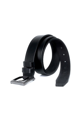 Livize Klasik Erkek Kemeri %100 Manda Derisi 3,5 Cm Tek Kat Siyah