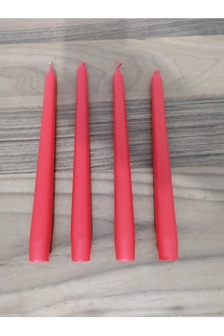 Şamdan Mum Kırmızı 4'Lü Paket Bozkurt Mum