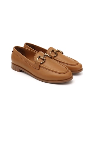 Gönderi(R) Gönderi R Taba Antik Tokalı Hakiki Deri Loafer Ayakkabı Taba Antik