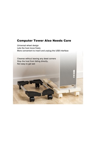 Kangvka Masaüstü Bilgisayar Kasası Taşıyıcı, Ayarlanabilir Boyutlu Tekerlekli Taban, Soğutma Ve Yer Tasarrufu Sağlar, Siyah