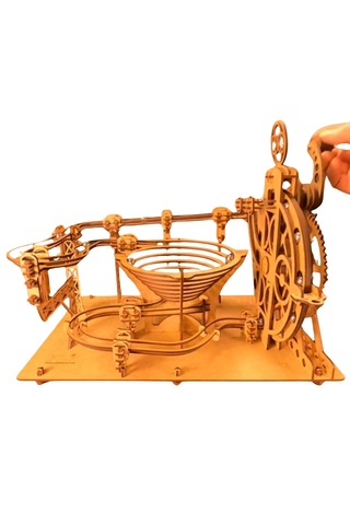 Marble Run Misket Oyunu Ahşap Maket 263 Parça Ahşap 3d Puzzle Marble Run Mekanik Maket Seti - 3d Ahşap Bilye Yolu Maketi