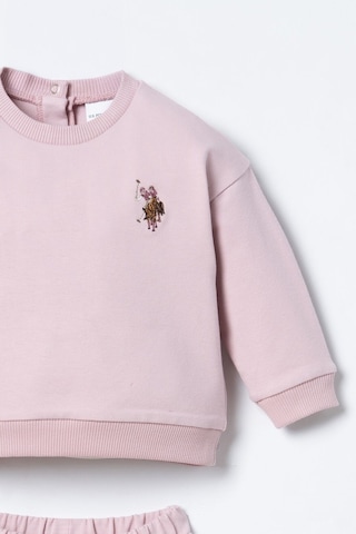 U.S. Polo Assn. Nakışlı Kız Bebek Pembe Uzun Kol Pijama Takım Usb3245-c-v3 Usb3245-c-v3