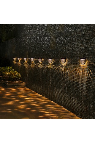 Monyee Solar Bahçe Çit Lambası, Akıllı Işık Kontrolü, Ip54 Su Geçirmez, Siyah Kasa, Islak Işık, 6-12 Saat Süre, Dış Mekan Dekorasyonu Yh0613 Siyah