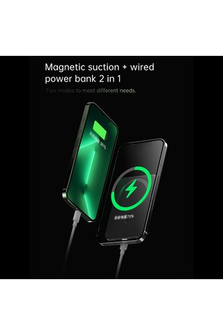 Yunboo Magsafe Pd20w Hızlı Şarj, 10000mah Ultra İnce Taşınabilir Şarj Cihazı - Mor Renk Seçeneği