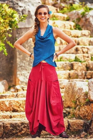 Beli Bağcıklı Cep Detaylı Şalvar Uzun Etek