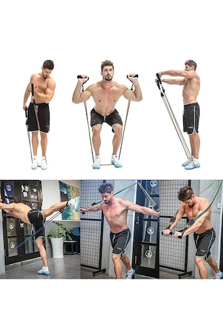 İmvula 11 Parça Latex Direnç Lastiği Seti Kapı Arkası Direnç Bandı Siyah