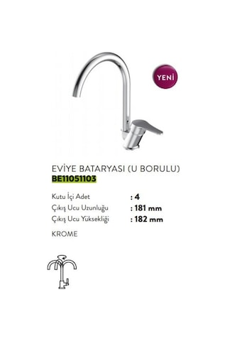 Bien Claire U Borulu Eviye Bataryası Be11051103.