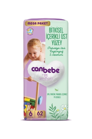 Canbebe Bebek Bezi Beden:6 15-27kg Exstra Large 248 Adet Mega 6 Numara