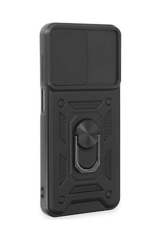 Uray Store Samsung Galaxy Uyumlu  M14 5g Kılıf Pars Lens Yüzüklü Silikon - Siyah