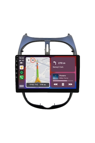 Peugeot 206 Android Multimedya Sistemi 2006-2011 Crv4427xp