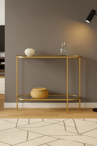 Asos Dresuar Gold Kırılmaz Temperli Camlı Elips Gold