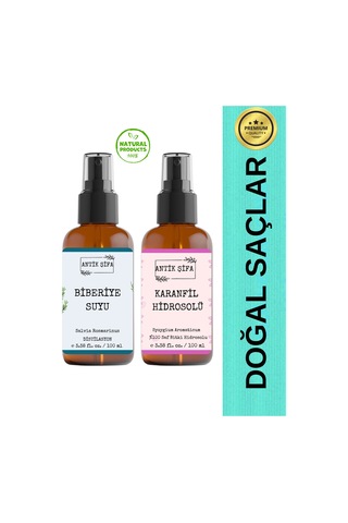 Biberiye Suyu Ve Karanfil Suyu Seti - Doğal Biberiye Saç Toniği Seti 2x100ml