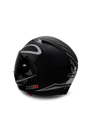 Ncr Çene Açılır Monster Siyah Vizörlü Motosiklet Kaskı Siyah - Beyaz