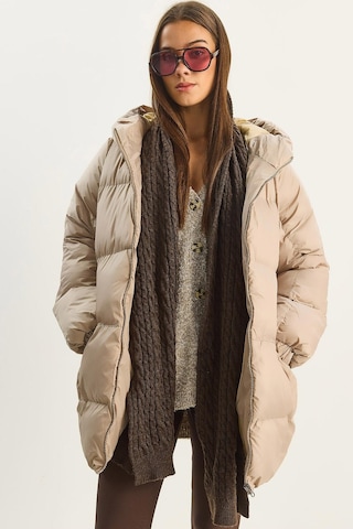 Shade Kadın Kapüşonlu Oversize Yarasa Kol Şişme Mont 60283686 - Bej