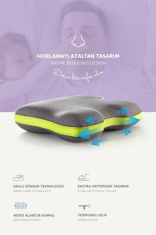 Pafu Visco Horlama Azaltıcı Karbon İplikli Ortopedik Yastık Renksiz