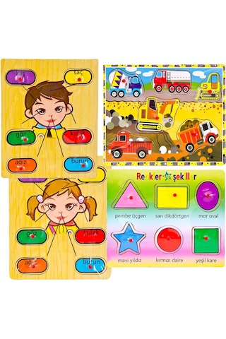 Can-Em Canem 8 Asorti Tutmalı Ahşap Puzzle