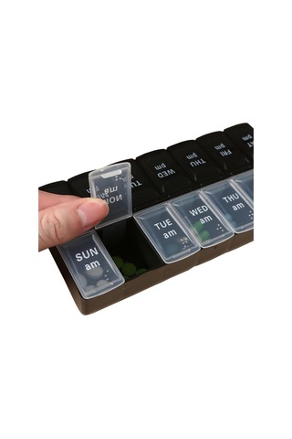 Tg Geniş Ve Pratik Dosett İlaç Tablet Çantası Siyah/beyaz Diğer