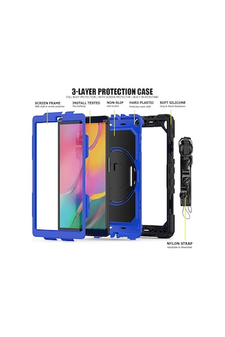 Newface Samsung Galaxy Uyumlu T290 Tab A 8 Kılıf Pars Tablet Kapak Semeglbl - 5 - Mavi