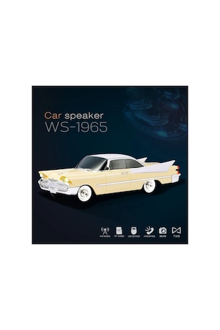 Nostaljik Araba Şeklinde Bluetooth Speaker Şarjlı Led Işıklı Kablosuz Hoparlör Fm Radyo Sd Kart Usb