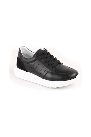 Libero L10.2255 Hakiki Deri Baskılı Ultra Hafif Kalın Eva Taban Kadın Casual Sneaker Siyah