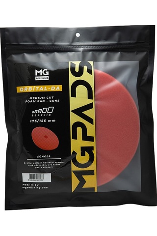 Mg Pads Orbital Ara Kesim İnce Pasta Süngeri Kırmızı - 175/15