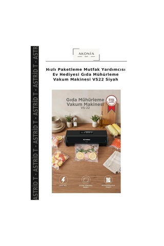 Hızlı Paketleme Mutfak Yardımcısı Ev Hediyesi Gıda Mühürleme Vakum Makinesi Vs22 Siyah Çok Renkli