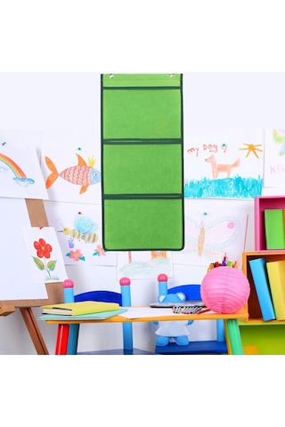 Suntek Magideal Anaokulu Sanat Sergisi Asılı Çanta Çok 3-ızgara-yeşil Yeşil