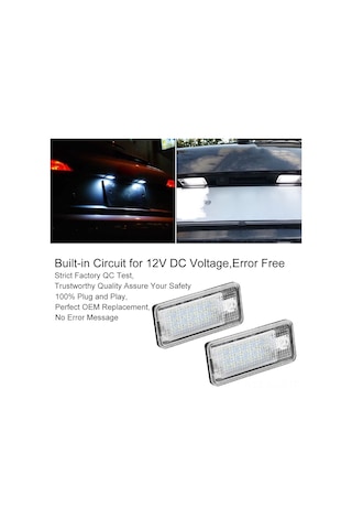 Springsun Audi İçin Plug & Play 12v Led Plaka Lambası, Oem Değiştirme, Hata Yok, Parlak Xenon Beyaz, Uzun Ömürlü Hop-lpl0114