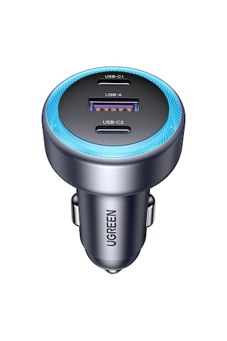 Ugreen 30w 3 Portlu Araç İçi Şarj Cihazı Çakmaklık Adaptörü, 45843